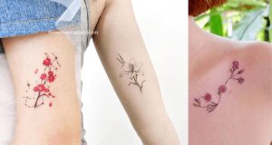 Scorpio Zodiac Flower Tattoo