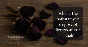 What is the safest way to dispose of flowers after a ritual
