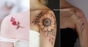 Single Bloom Shoulder Tattoos