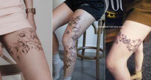 Thigh Floral Tattoo Draping Chain