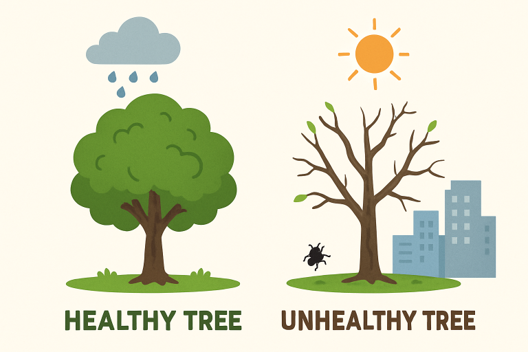 Climate and Local Factors Shape Tree Health